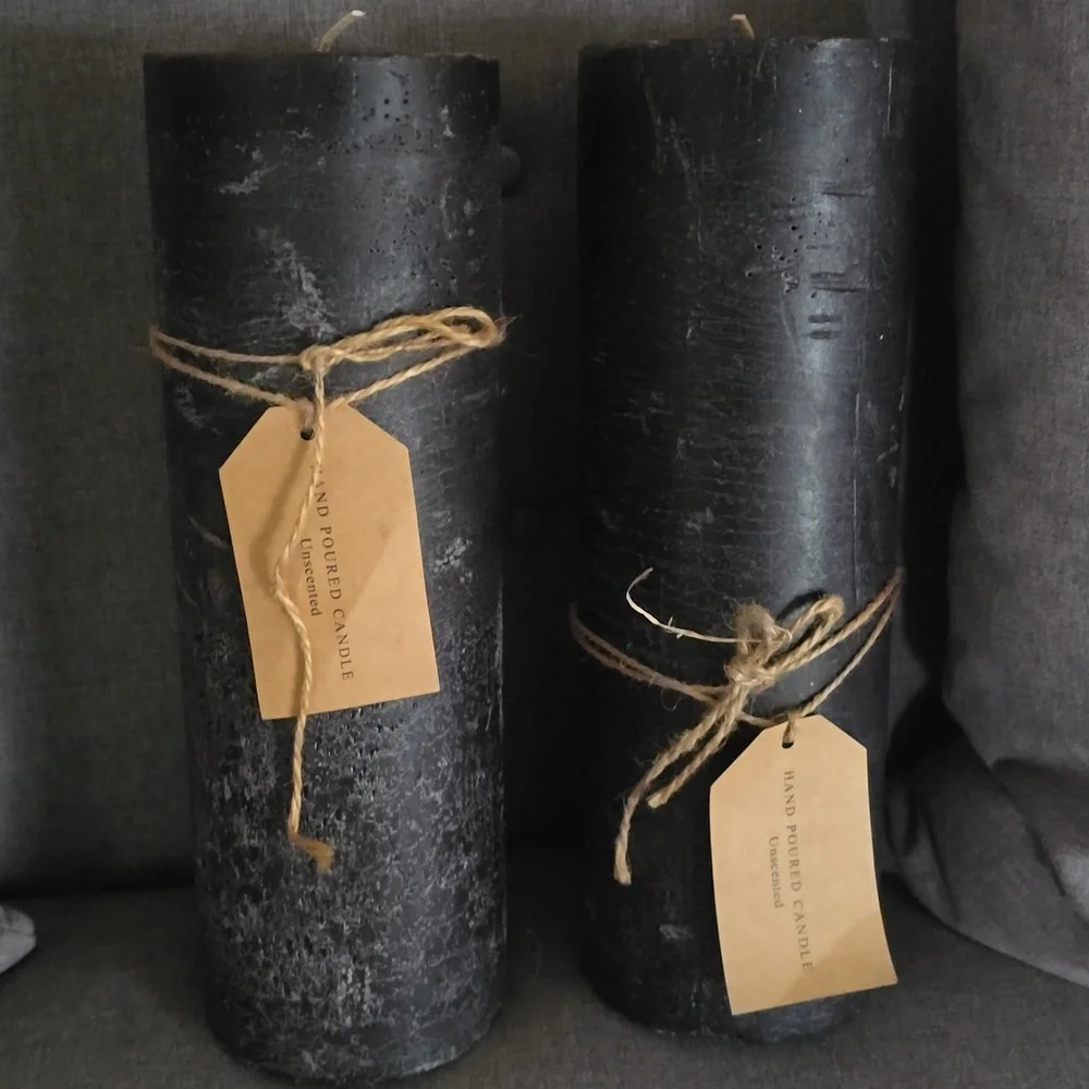 TWO Handpoured Candle Large Pillar Style 4